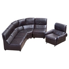 Leather Retro Modular Sectional Sofa Suite, Germany, 1960