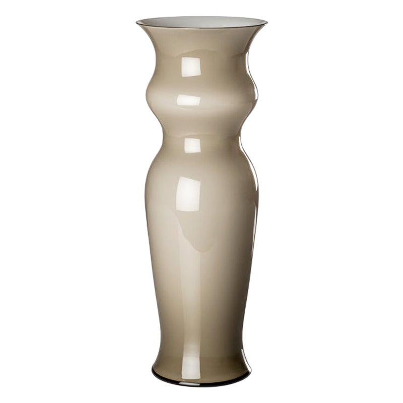 21st Century Odalische Large Glass Vase in Grey by Leonardo Ranucci For Sale