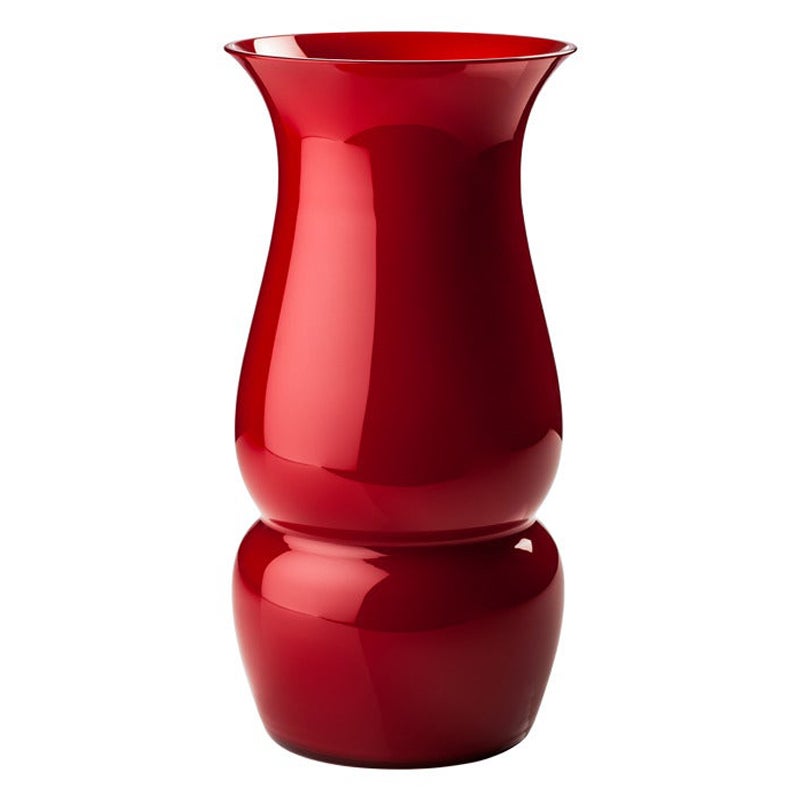 21st Century Lady Small Glass Vase in Red by Leonardo Ranucci
