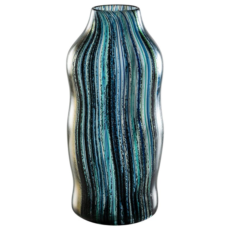 21st Century Riflessi Large Glass Vase in Multicolour by Michela Cattai For Sale