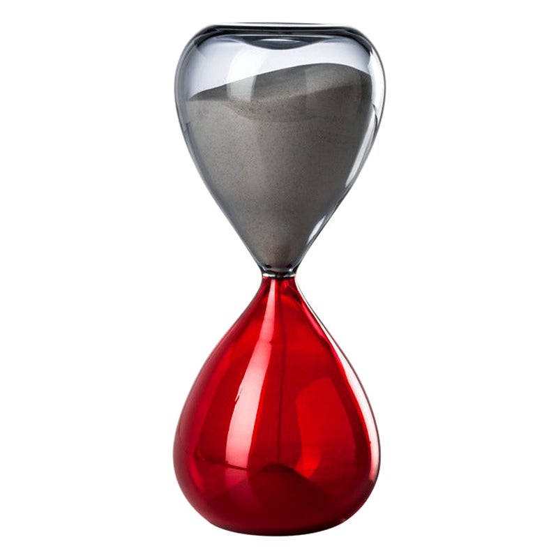 Lunette d'horloge Clessidra du 21e sicle couleur raisin/rouge de Fulvio Bianconi E Paolo