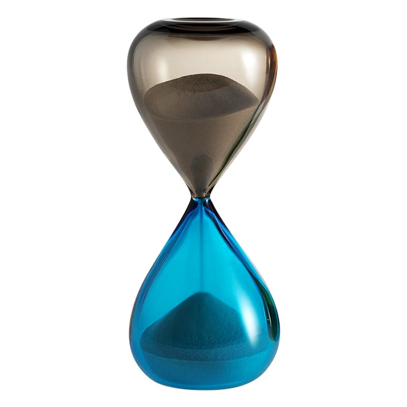 21st Century Clessidra Hourglass in Aquamarine/Grey by Fulvio Bianconi E Paolo