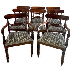 Antique Set of 8 Quality George III Mahogany Dining Chairs 
