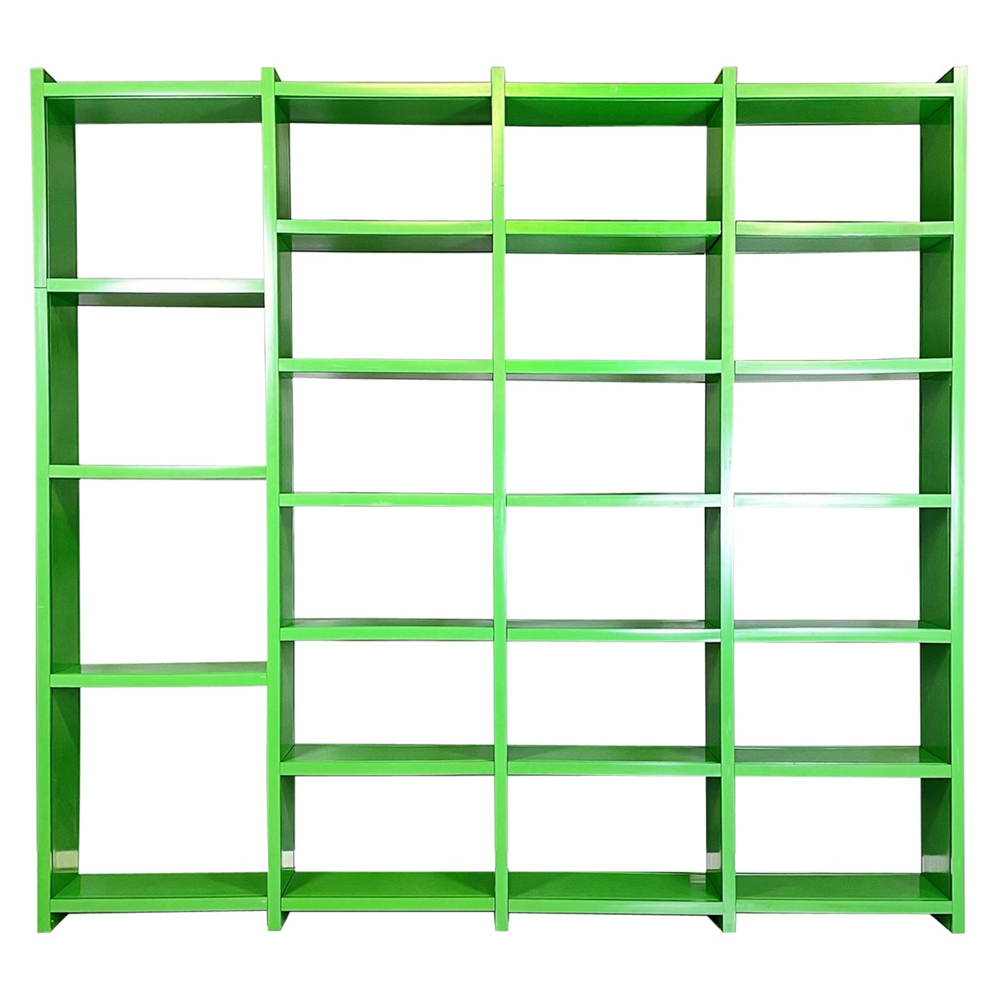 Italian modern Green plastic modular Bookcase Dodona by Gismondi Artemide, 1970s