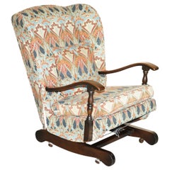 Poltrona a dondolo in quercia inglese vintage degli anni '30, con le IANTHE di LIBERTY'S LONDON