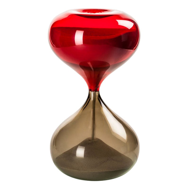 Groes Clessidra-Stundenglas in Grau/Rot von Venini, 21. Jahrhundert