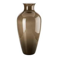 Vase aus Labuan-Glas des 21. Jahrhunderts in Grau von Venini Riedizione