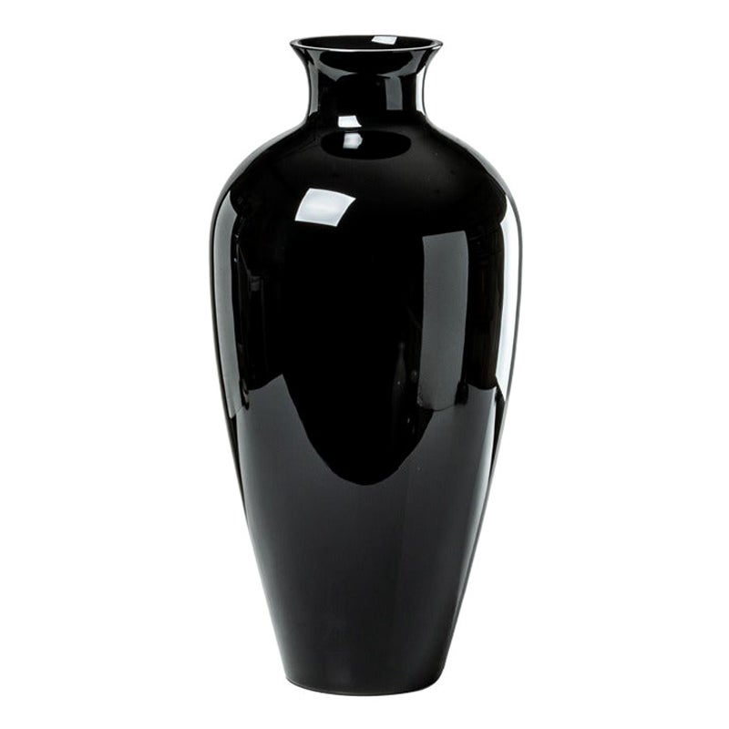 21st Century Labuan Glass Vase in Black by VeniniRiedizione For Sale