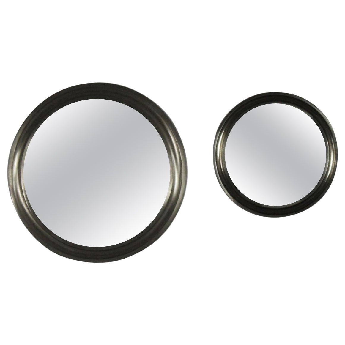 Sergio Mazza Set of Two Narciso Wall Mirrors with Brass Frame by Artemide 1960s For Sale