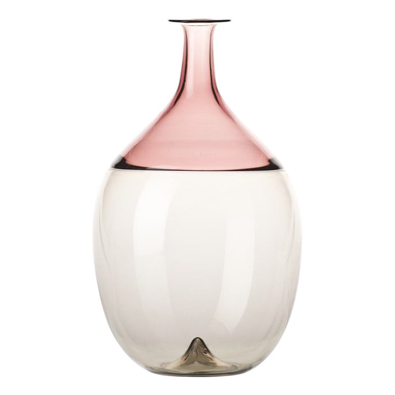 21st Century Bolle Glass Vase in Améthyste / Grey by Tapio Wirkkala