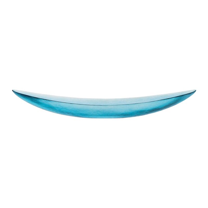 21st Century Battuti/Canoe Centerpiece in Aquamarine by Tobia Scarpa