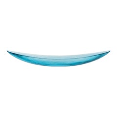 21st Century Battuti/Canoe Centerpiece in Aquamarine by Tobia Scarpa