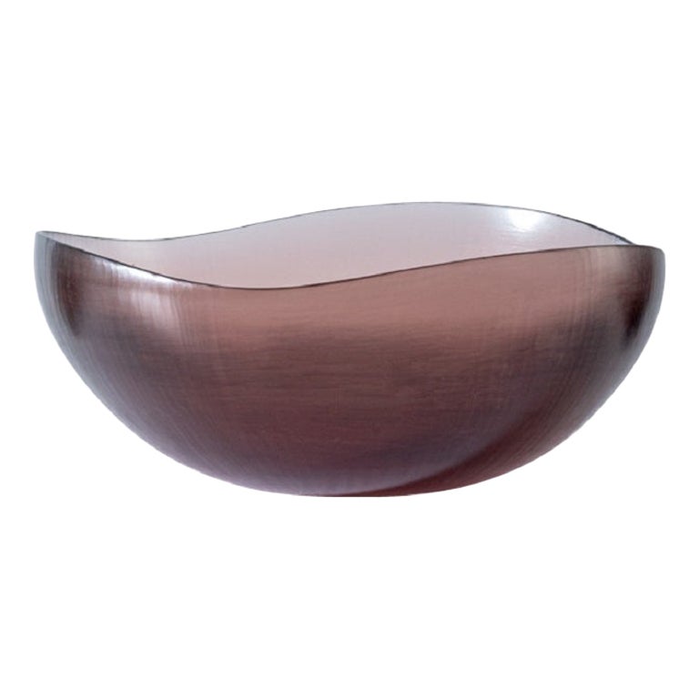 21st Century Battuti/Canoe Large Bowl in Rosa Cipria by Tobia Scarpa For Sale