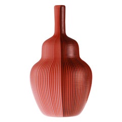Kleine Tessuti Battuti-Vase in Koralle von Carlo Scarpa, 21. Jahrhundert