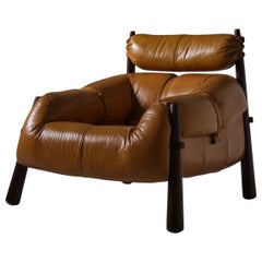 Percival Lafer ‘MP-81’ Lounge chair in original leather, Brazil 1970s