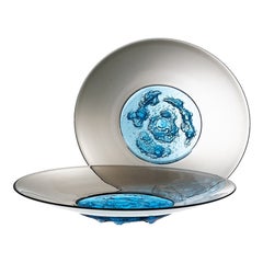 21st Century Piatto Di Tapio Plate in Aquamarine/Grey by Tapio Wirkkala