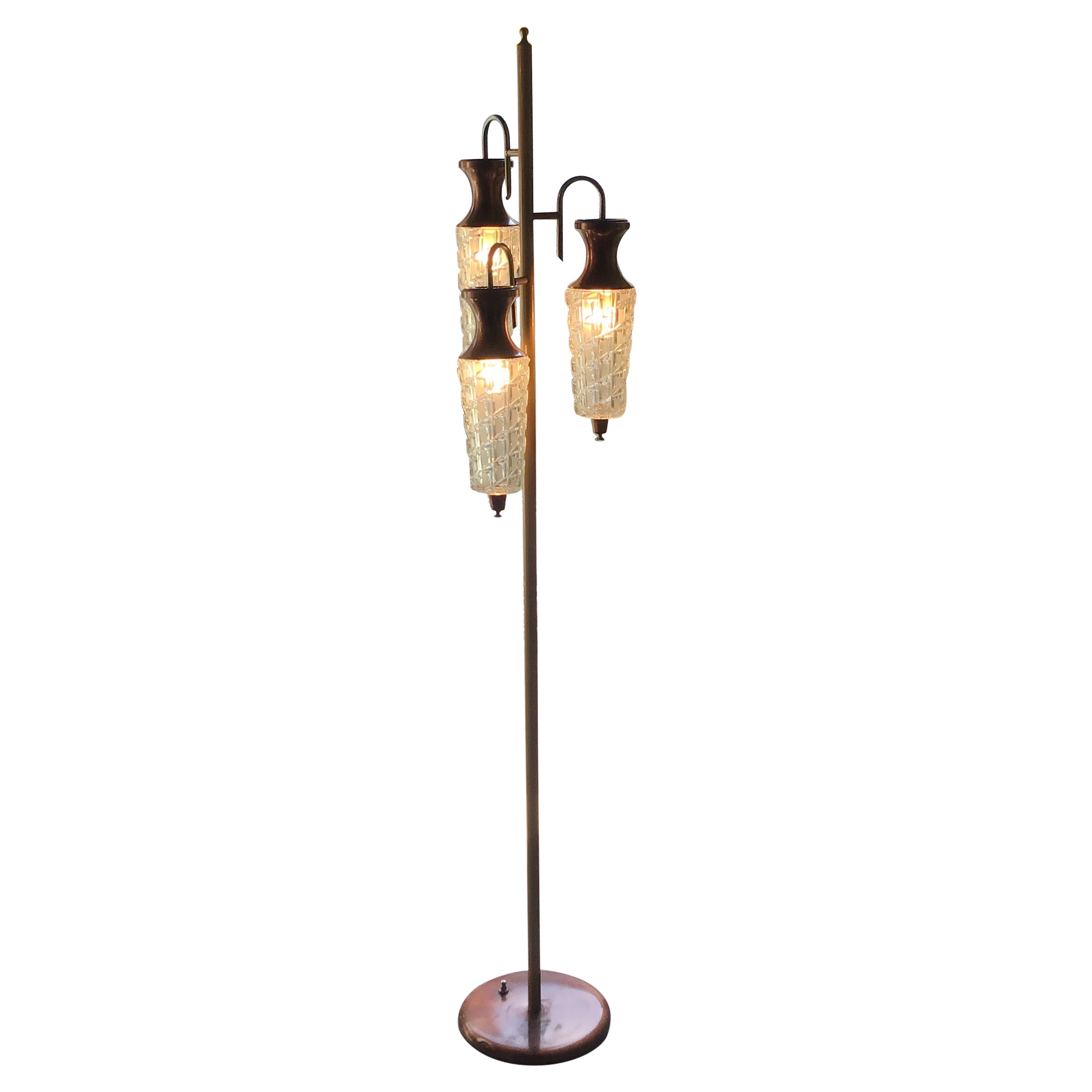 Sciolari Floor Lamp Metal Crome Glass Metal 1955 Italy For Sale