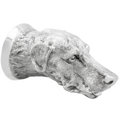 Sterling Silver Dog Head Stirrup Cup