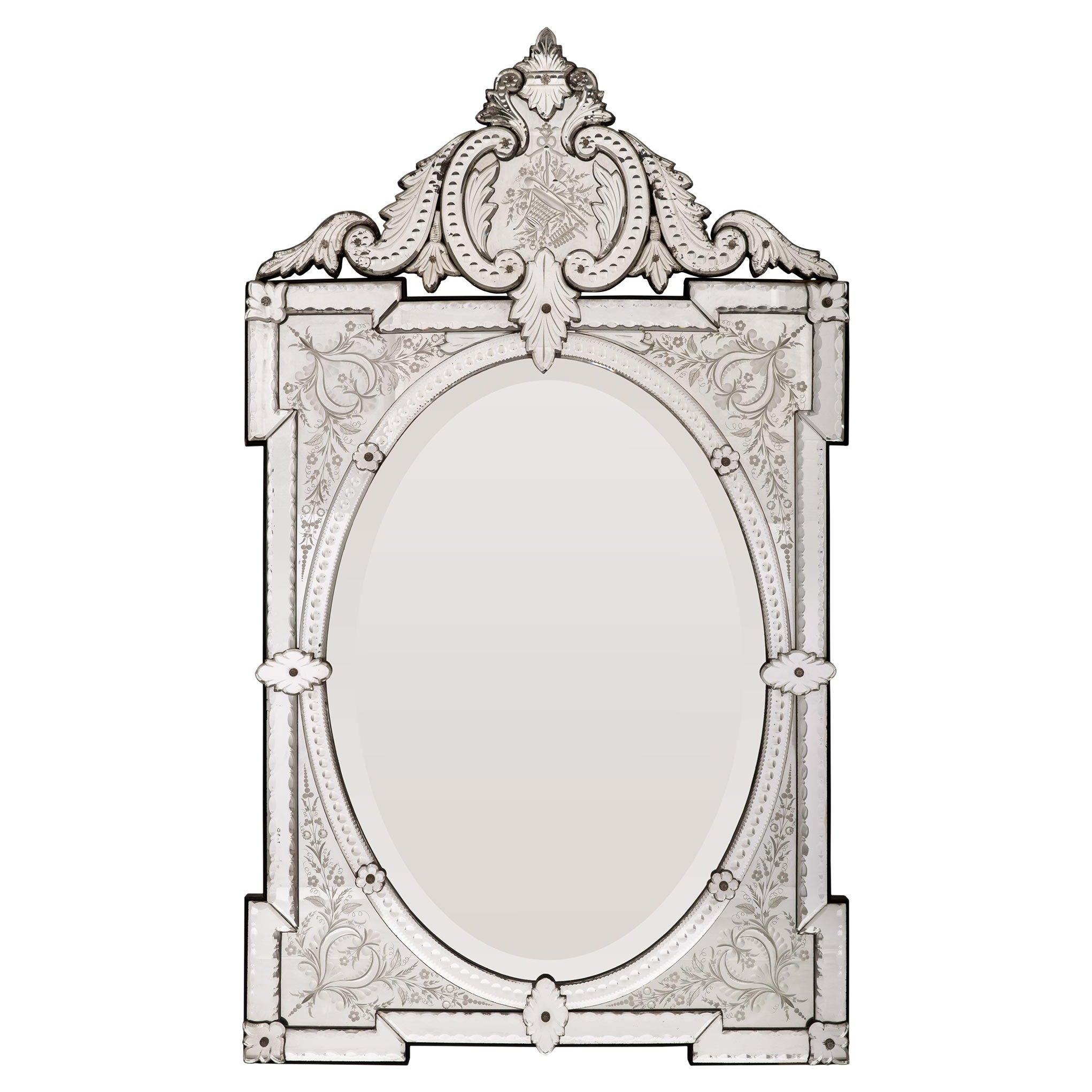 Italienischer venezianischer Spiegel des 19. Jahrhunderts