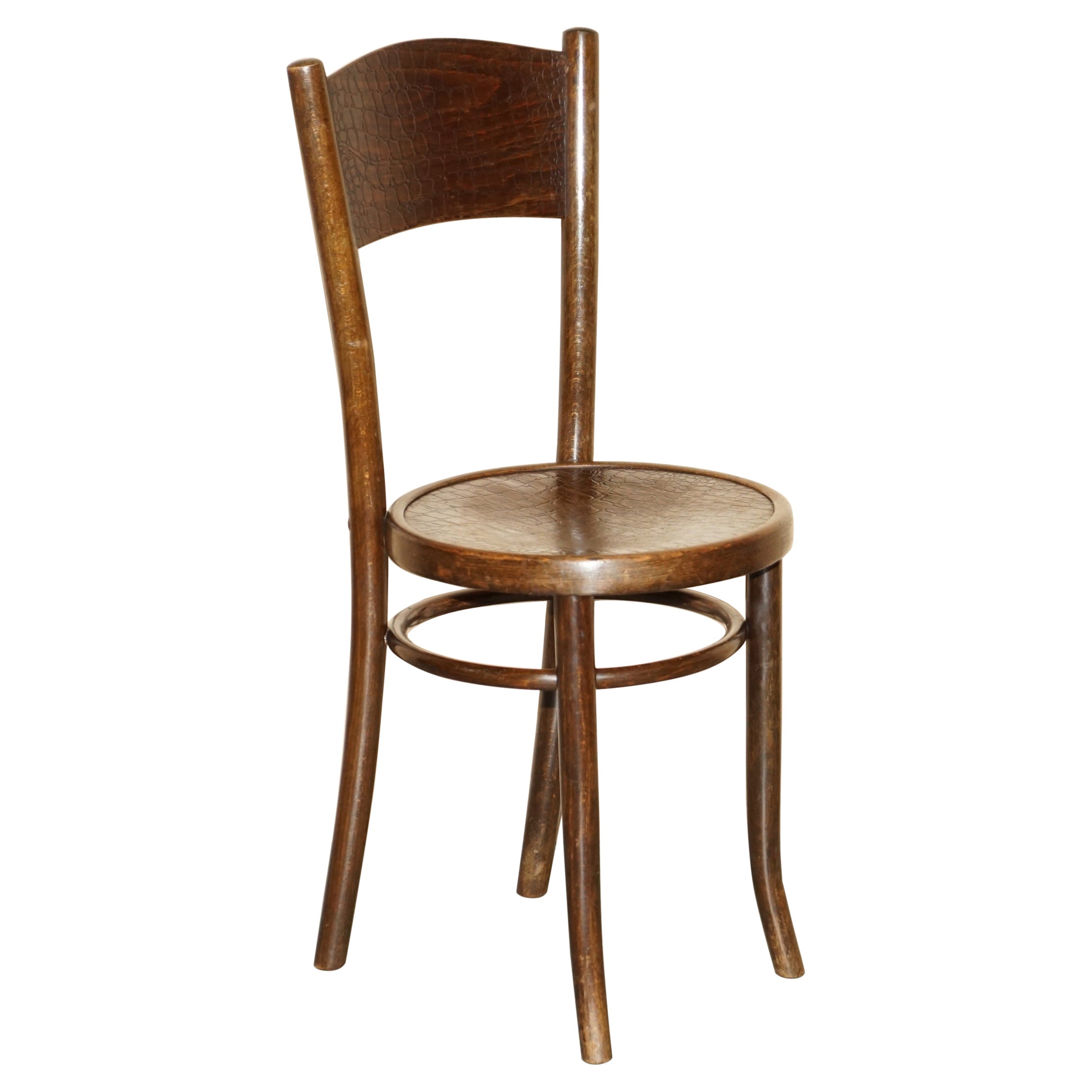 Original circa 1920 Mundus Vienna Austria Bentwood High Back Kitchen Chair en vente
