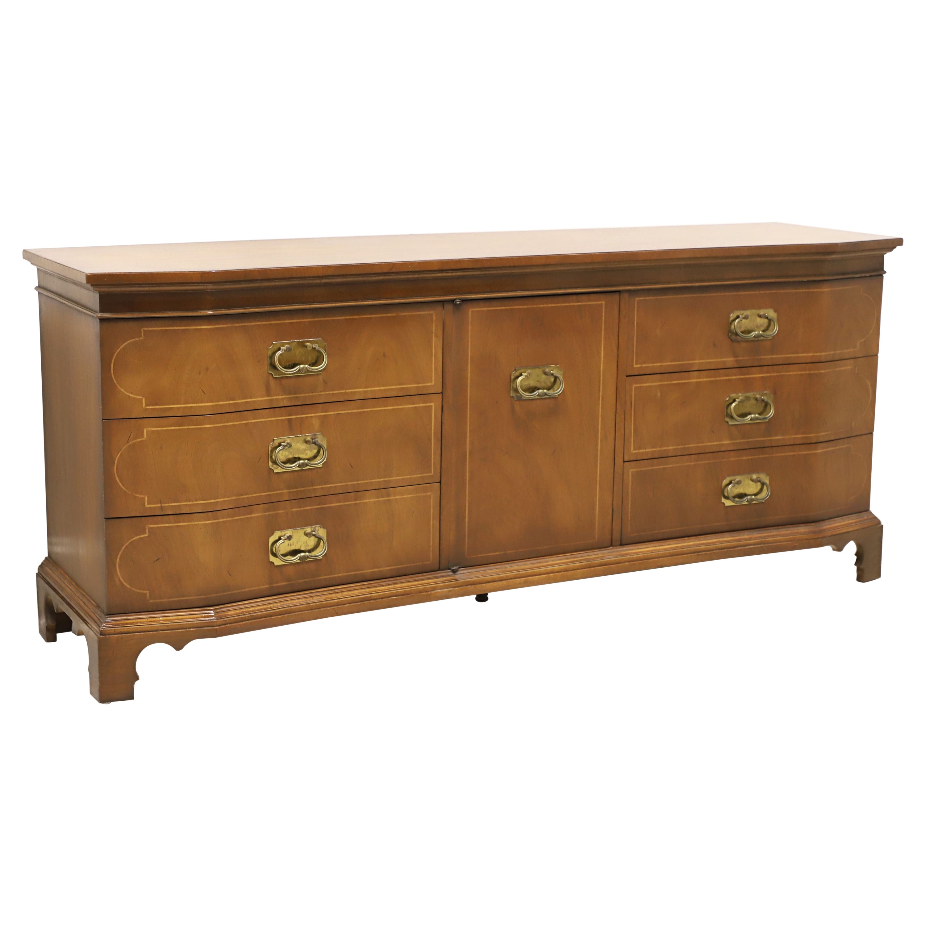 TOMLINSON 1960's Asian Inspired Triple Dresser with String Inlay For Sale