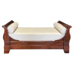  19th Century Empire Mahogany Sleigh Sofa Daybed or Single Bed 