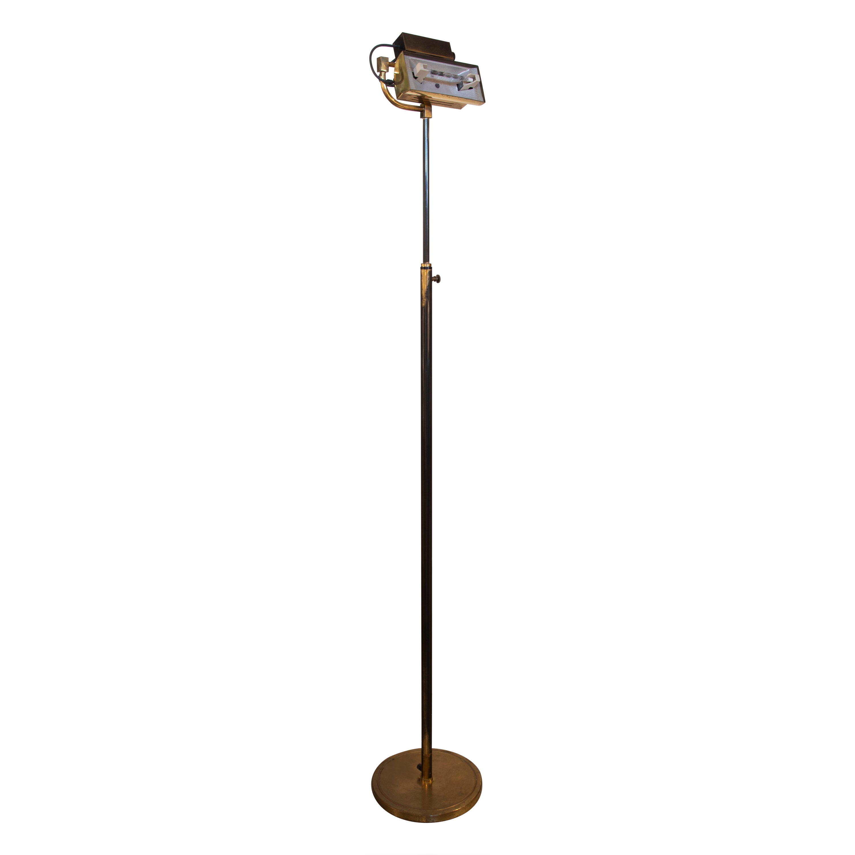 1970s Gilded Metal Floor Lamp  For Sale