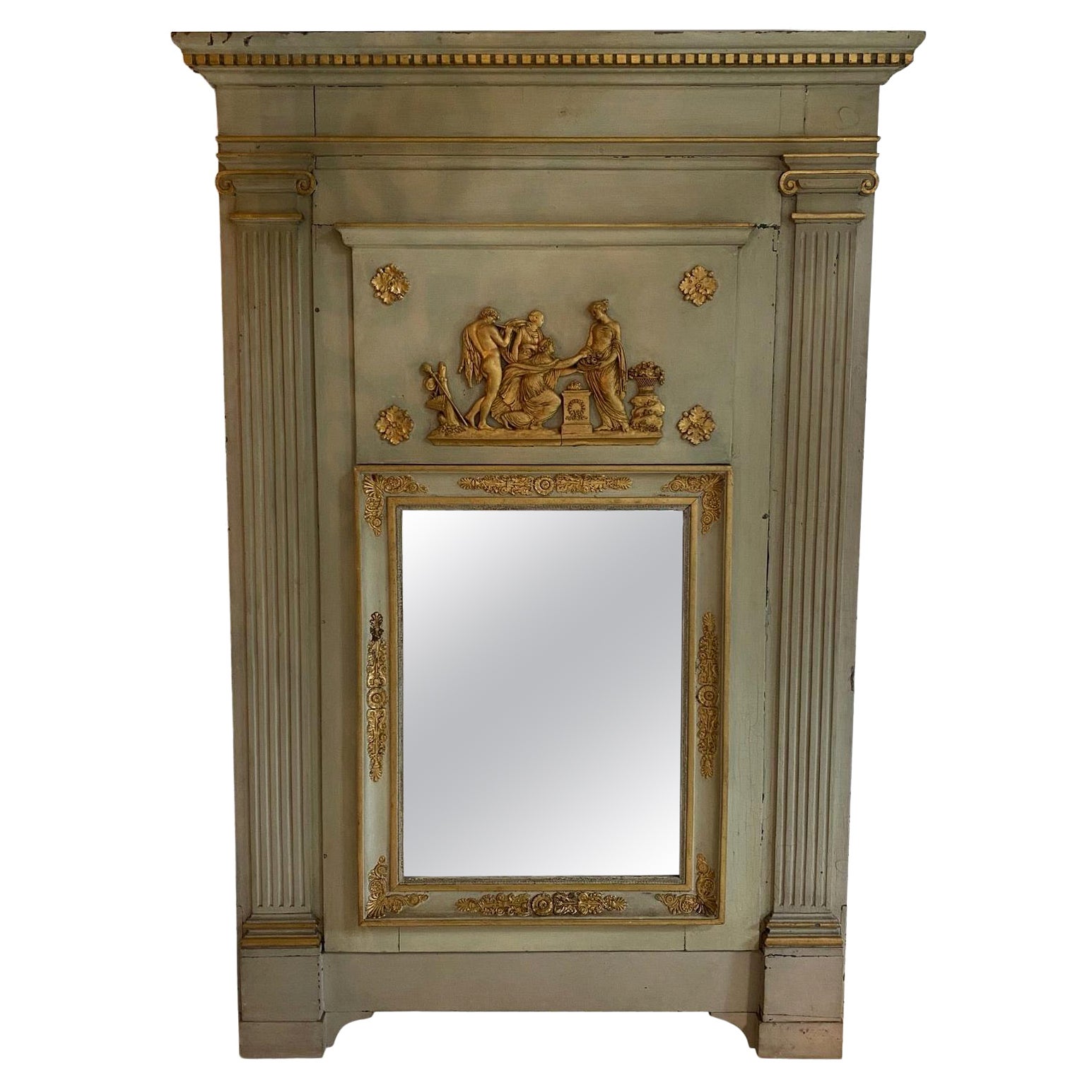 French Early 19th Century Louis XVI Period Trumeau Mirror For Sale