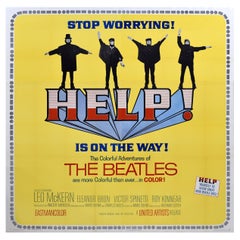 Original Vintage Music Film Poster The Beatles Help Is On The Way Stop Worrying