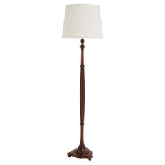 Antique Art Deco Oak Floor Lamp