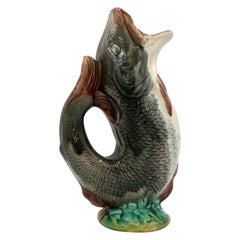 Late 19th Century Majolica Gurgling Trout Jug