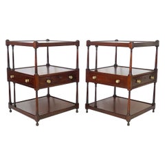 English George III Mahogany Library Stands or Étagères, Pair, circa 1805