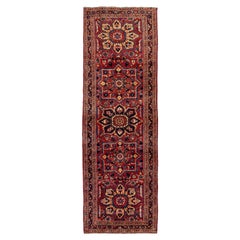 Vintage Tribal Persian Heriz Handmade Red Wool Rug