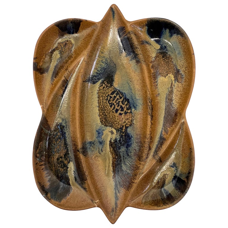 MidCentury Drip Glaze Ashtray or Catch All For Sale at 1stDibs