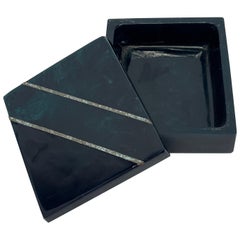 Boîte à bijoux moderne brésilienne du milieu du siècle dernier en résine et bronze patiné