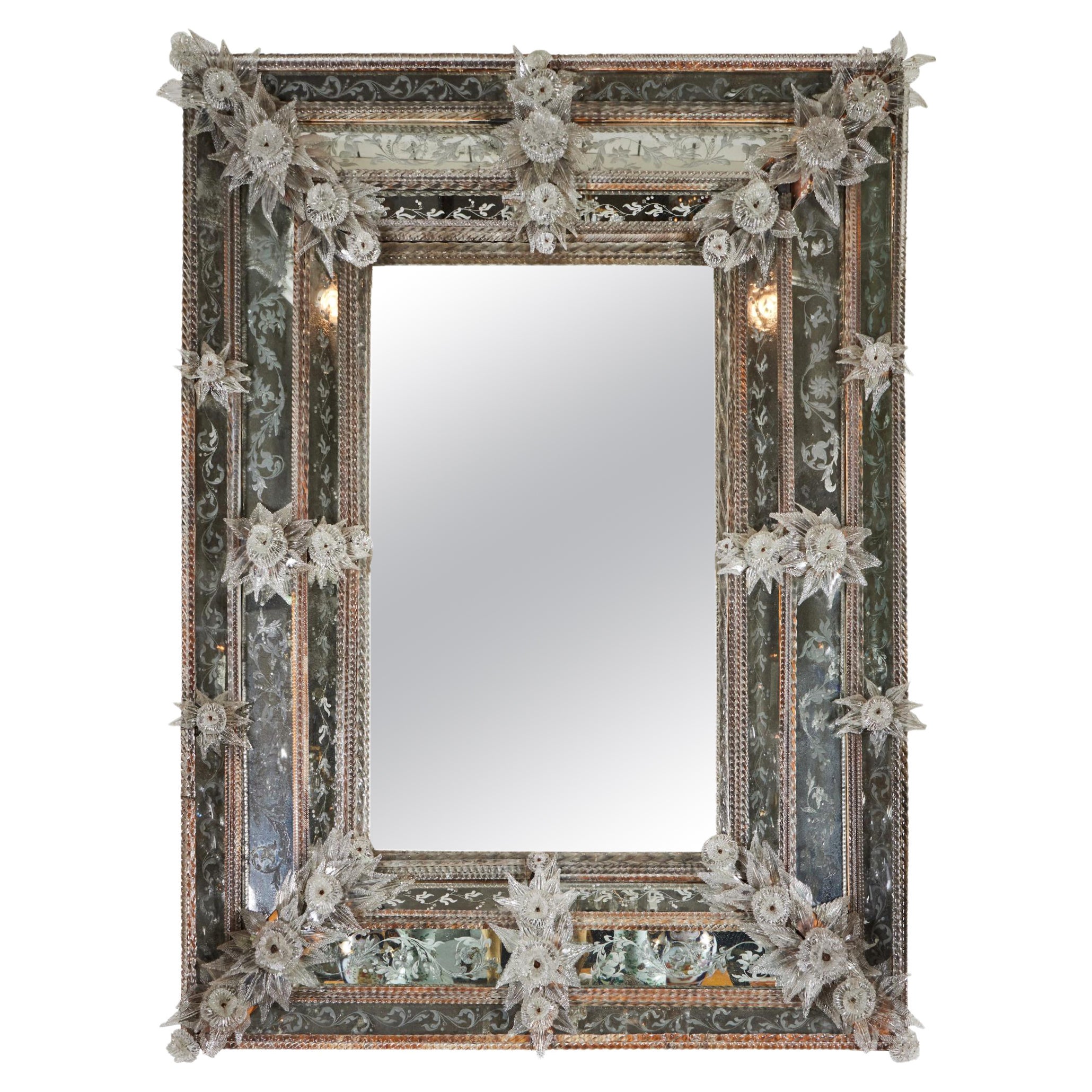 Grand Scale Venetian Mirror For Sale