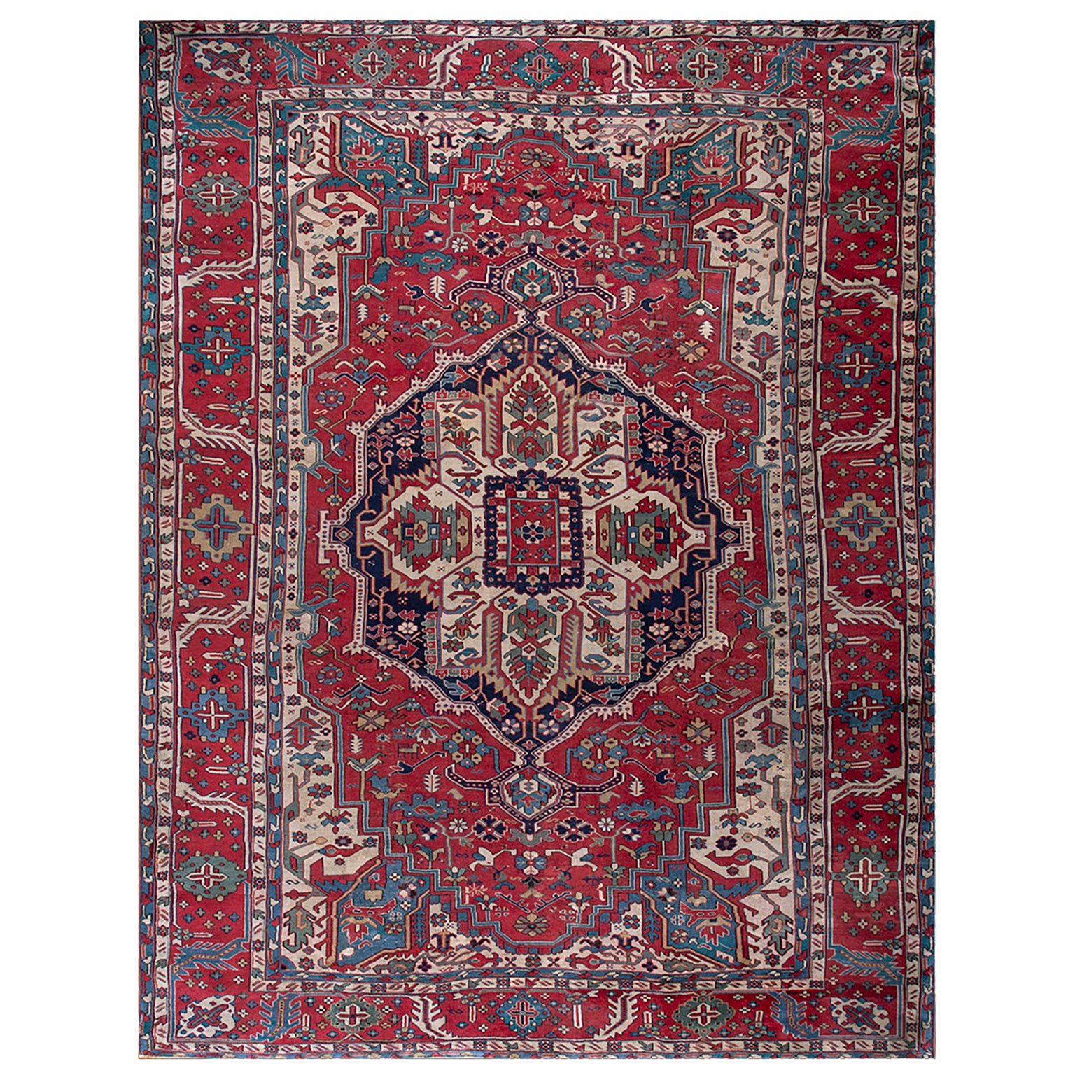 Late 19th Century Persian Serapi Carpet ( 12'3" x 15'10" - 373 x 483 ) For Sale