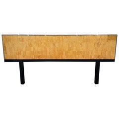 1980s Burlwood King Headboard Mexican Sleek Modernism Style of Milo Baughman