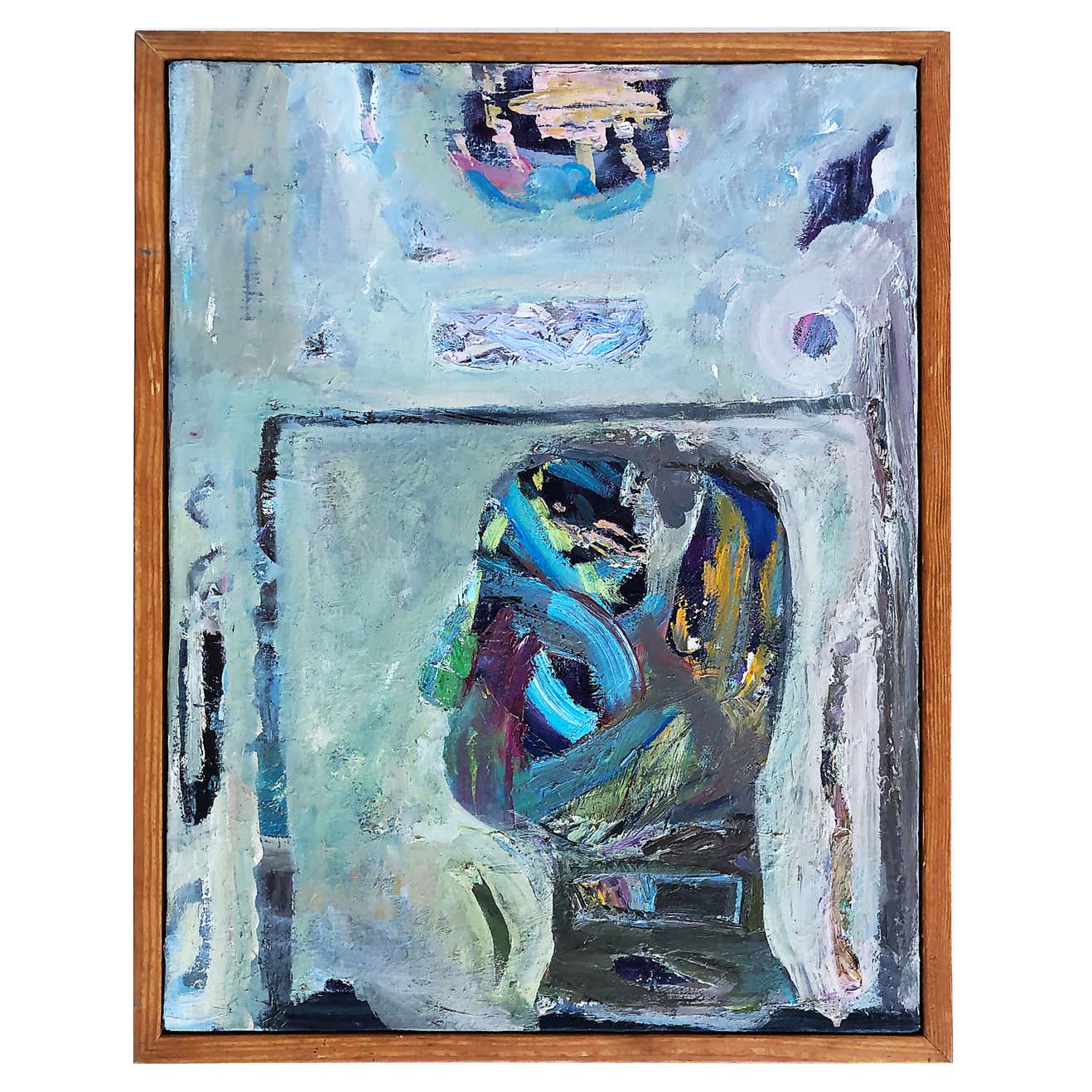 Vintage Warren Fischer Figurative Abstract Painting For Sale at 1stDibs