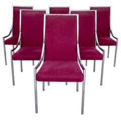 Chrome Dining Chairs Styled After Milo Baughman