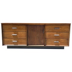 Vintage Mid Century Walnut Dresser by Bassett Furniture
