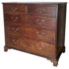 18th Century George Lll Oak Chest of Drawers with Original Hardware