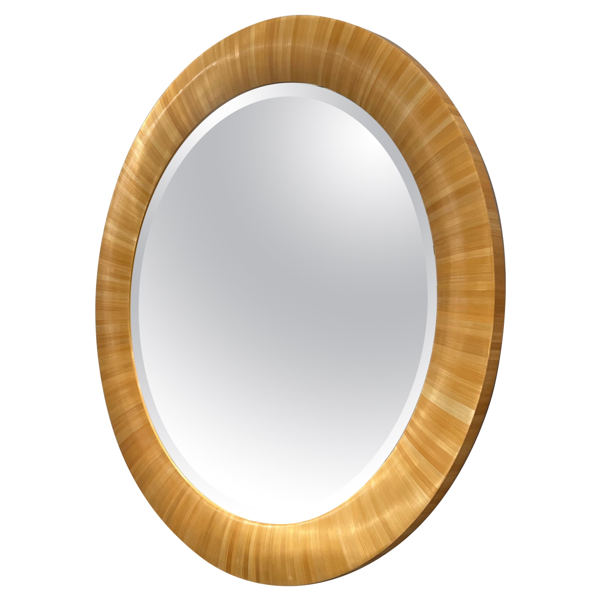 Honey Gold Straw Marquetry Galucha Mirror by Elan Atelier (Preorder) For Sale