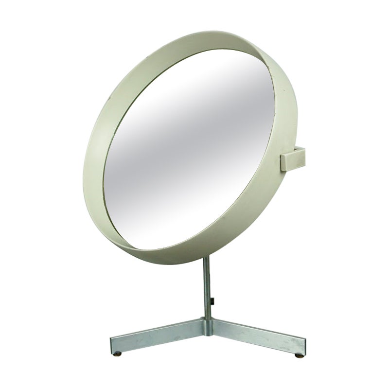 Miroir de table scandinave laqué blanc par U. & Ö. Kristiansson pour Luxus