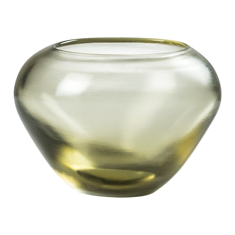 21st Century Incisi Glass Vase in Brass Color by Paolo Venini
