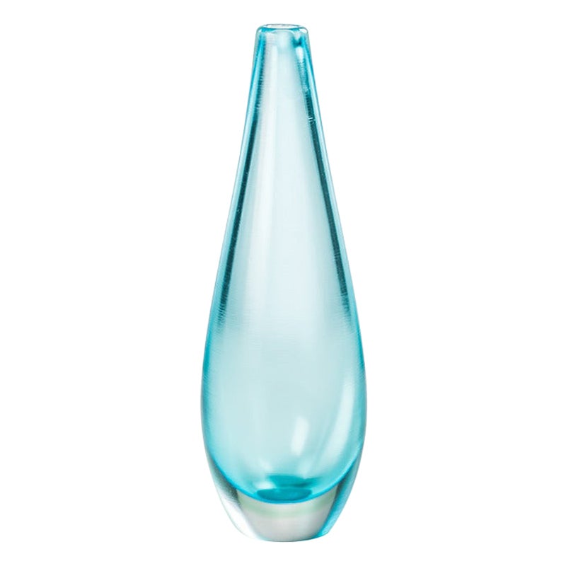 21st Century Incisi Glass Vase in Water Color by Paolo Venini For Sale
