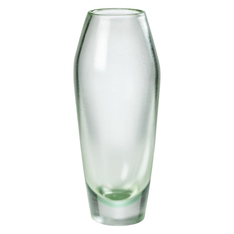 21st Century Incisi Glass Vase in Sourgreen by Paolo Venini For Sale