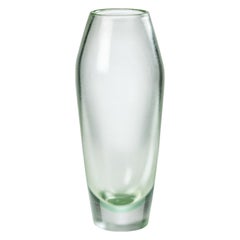 Vase en verre Incisi du 21e sicle en vert de soucoupe de Paolo Venini