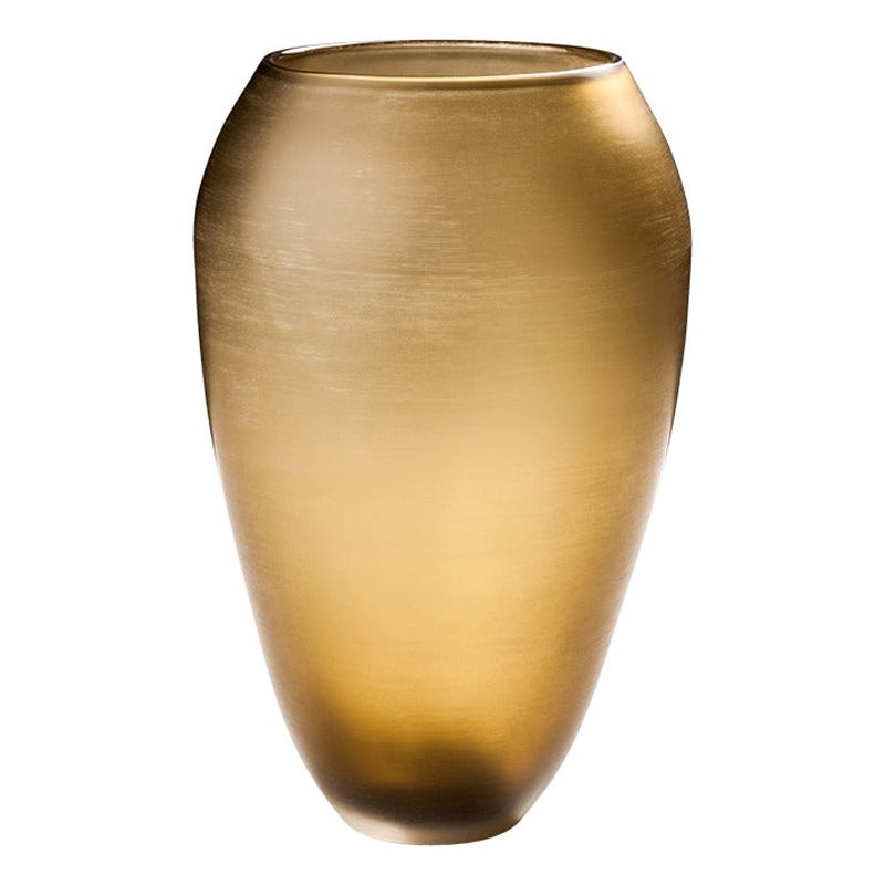 21st Century Incisi Glass Vase in Bronze Color by Paolo Venini For Sale