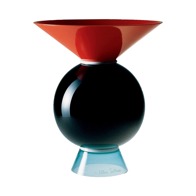 21st Century Yemen Glass Vase in Multicolor by Ettore Sottsass For Sale